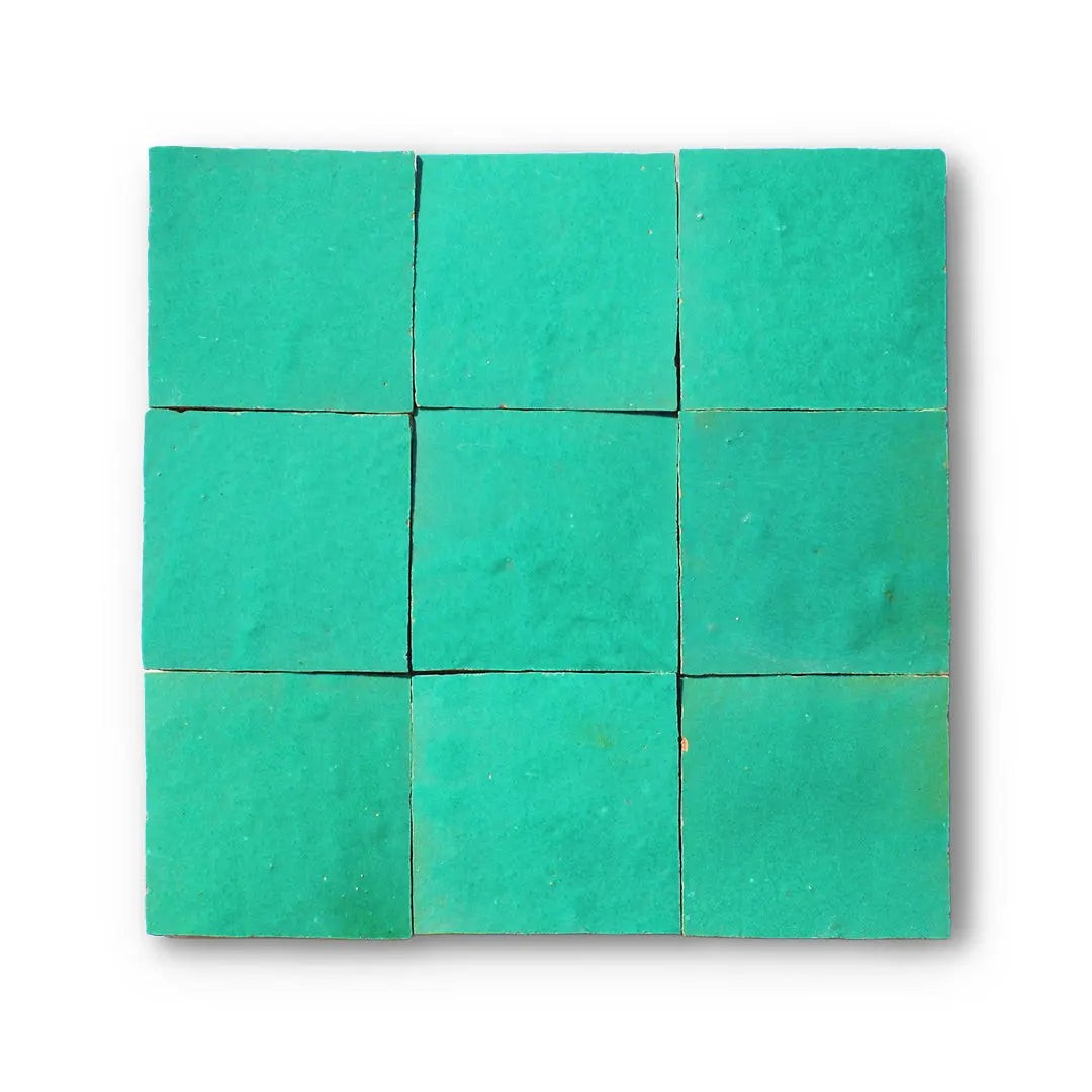 Green Zellige Tiles Morocco Zellige Samples