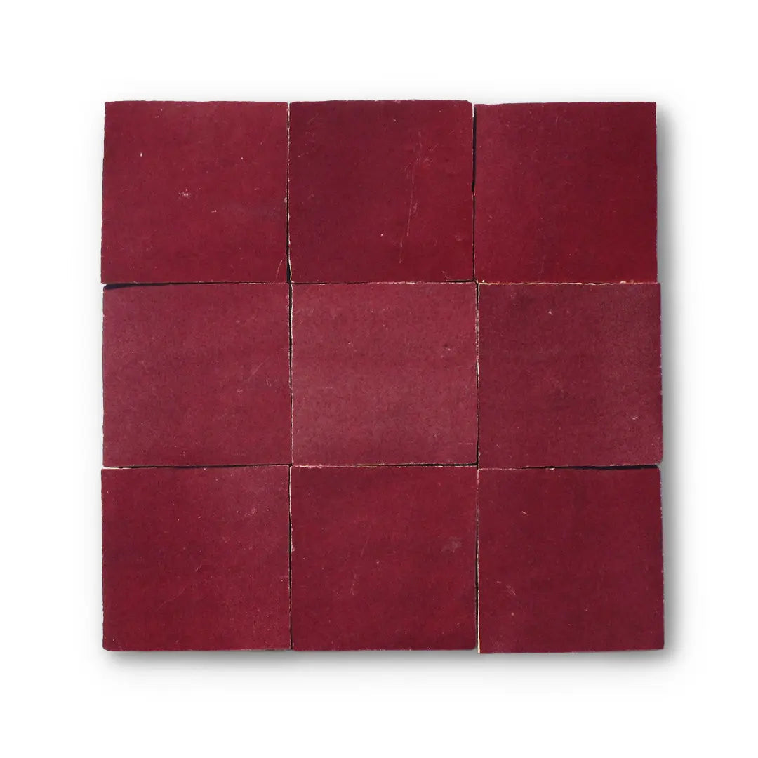 Red Zellige Tiles Morocco Zellige Samples