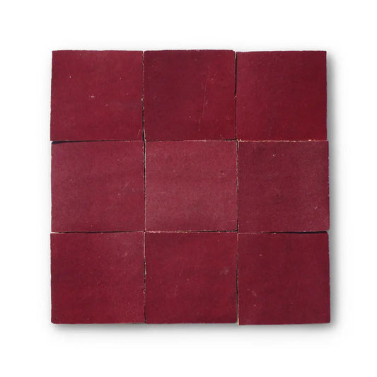 Red Zellige Tiles Morocco Zellige Samples